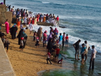 A happy crowd at Galle Face Green, Colombo